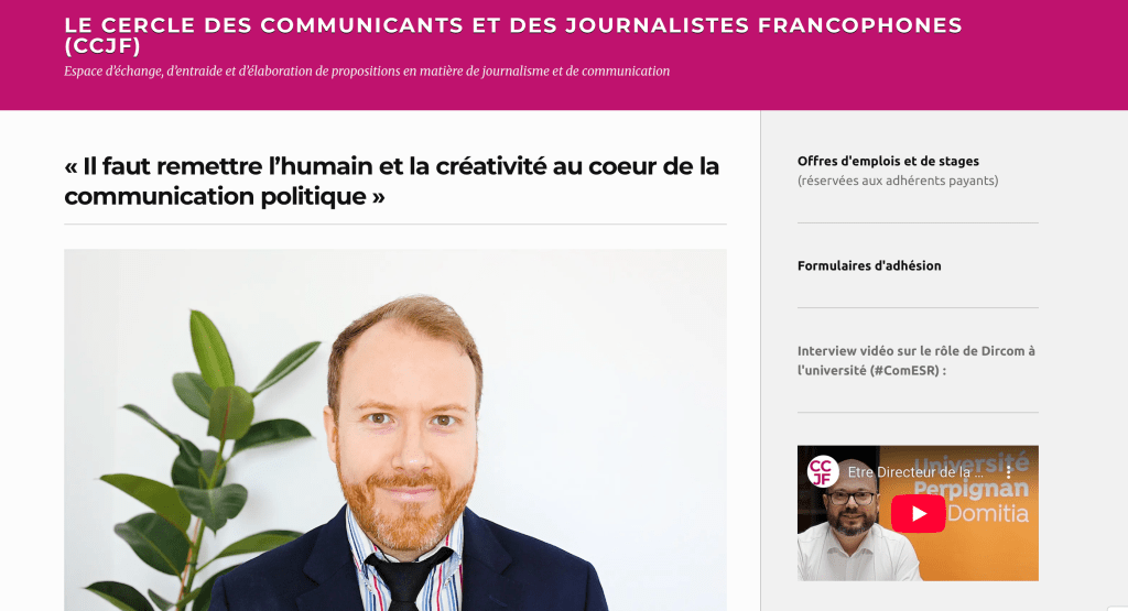 « Il faut remettre l’humain et la créativité au coeur de la communication politique »